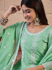 Women Ethnic Motifs Printed A-Line Kurta with Trousers & Dupatta