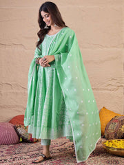 Women Ethnic Motifs Printed A-Line Kurta with Trousers & Dupatta