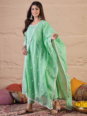 Women Ethnic Motifs Printed A-Line Kurta with Trousers & Dupatta