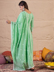 Women Ethnic Motifs Printed A-Line Kurta with Trousers & Dupatta