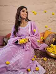 Women Ethnic Motifs Printed A-Line Kurta with Trousers & Dupatta