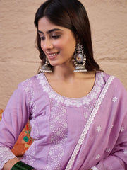 Women Ethnic Motifs Printed A-Line Kurta with Trousers & Dupatta