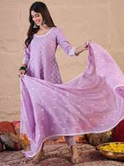 Women Ethnic Motifs Printed A-Line Kurta with Trousers & Dupatta
