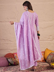 Women Ethnic Motifs Printed A-Line Kurta with Trousers & Dupatta