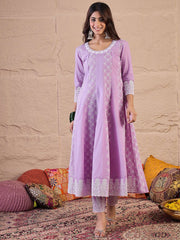 Women Ethnic Motifs Printed A-Line Kurta with Trousers & Dupatta