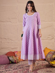 Women Ethnic Motifs Printed A-Line Kurta with Trousers & Dupatta