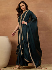 Women Ethnic Motifs Embroidered Regular Thread Work Kurta with Palazzos & With Dupatta (Copy)