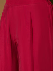 Floral Yoke Design Sweetheart Neck Straight Kurta & Trousers With Dupatta