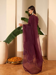 Women Ethnic Motifs Embroidered Panelled Kurta with Palazzos & With Dupatta