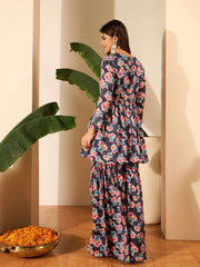 Printed Round Neck Tunic & Palazzos Co-Ords