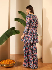 Women Floral Printed and Foil Work Kurta Set