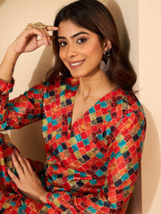 Women Geometric Printed Kurta with Sharara