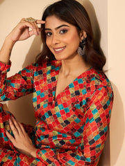 Printed V-Neck Tunic & Palazzos Co-Ords