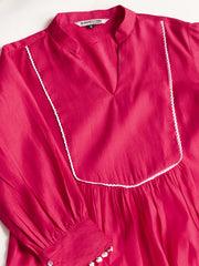 Women Mandarin Collar Calf Length A-Line Kurtas