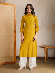 Cotton Mandarin Collar Straight Kurta