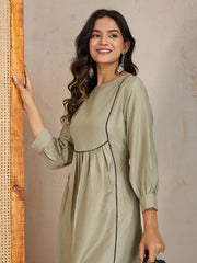 Women Solid Daily Cotton A-Line Kurta