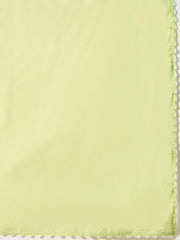 Women Cotton Blend Thread Work Kurta Set With Trousers & Dupatta