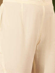 Women Floral Woven Design Regular Thread Work Kurta with Trousers & Dupatta