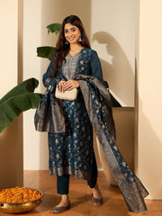 Women Ethnic Motifs Woven Design Kurta with Trousers & Dupatta