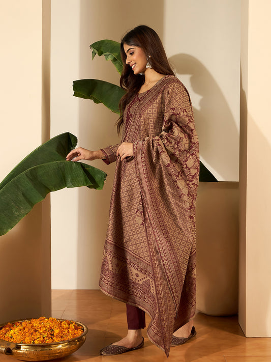 Women Ethnic Motifs Printed Kurta with Trousers & Dupatta