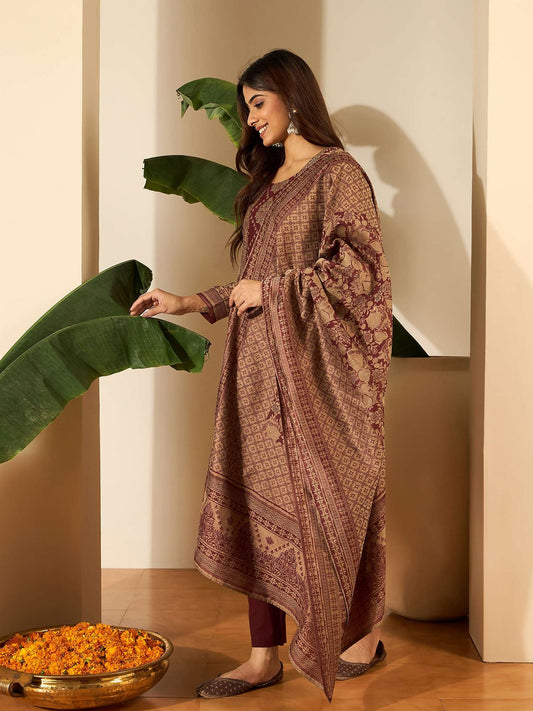 Women Ethnic Motifs Printed Kurta with Trousers & Dupatta