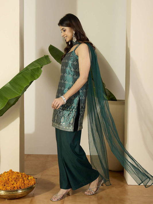 Women Ethnic Motifs Printed Regular Kurta with Palazzos & With Dupatta