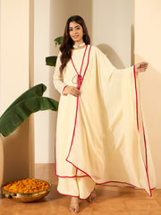 Women Layered Kurta with Palazzos & With Dupatta