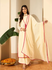 Women Layered Kurta with Palazzos & With Dupatta
