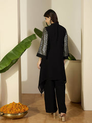 Women Embroidered Regular Sequinned Kurta with Palazzos