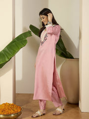 Women Floral Embroidered Regular Thread Work Kurta with Trousers