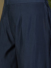Embroidered Round Neck Kurta & Palazzos With Dupatta