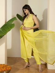 Women Ethnic Motifs Regular Kurta with Trousers & With Dupatta