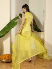 Women Ethnic Motifs Regular Kurta with Trousers & With Dupatta
