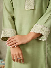 Women Floral Embroidered Regular Thread Work Kurta with Palazzos & With Dupatta