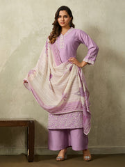 Women Floral Embroidered Regular Thread Work Kurta with Palazzos & With Dupatta