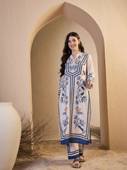 Women Floral Printed Regular Kurta with Trousers