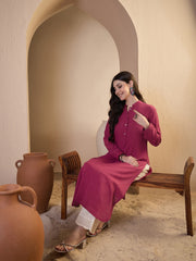 Women Ethnic Pink Partywear Kurta