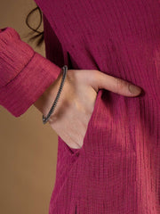 Women Ethnic Pink Partywear Kurta