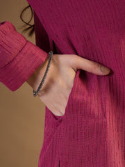 Women Ethnic Pink Partywear Kurta