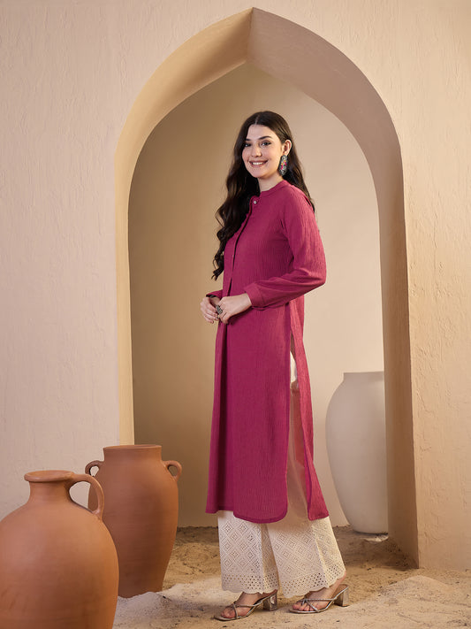 Women Ethnic Pink Partywear Kurta