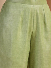 Women Floral Regular Linen Kurta with Trousers