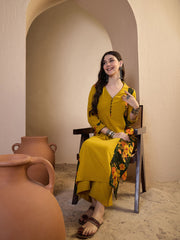 Women Floral Printed Panelled Kurta with Palazzos