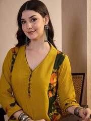 Women Floral Printed Panelled Kurta with Palazzos