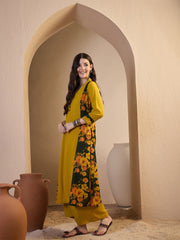 Women Floral Printed Panelled Kurta with Palazzos