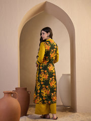 Women Floral Printed Panelled Kurta with Palazzos