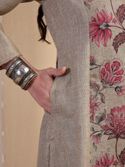 Women Floral Printed Regular Linen Kurta with Palazzos