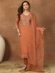 Women Floral Embroidered Regular Thread Work Kurta with Trousers & With Dupatta
