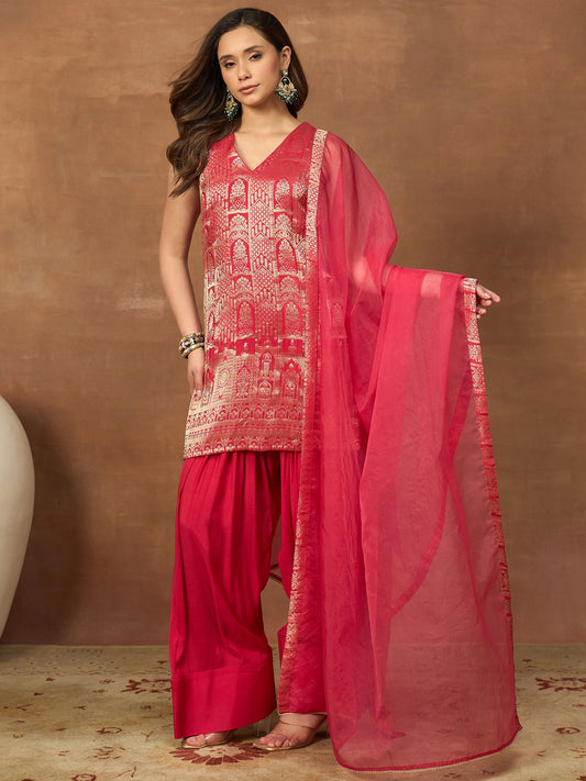 Women Ethnic Motifs Regular Kurta with Palazzos & With Dupatta