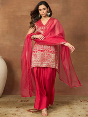 Women Ethnic Motifs Regular Kurta with Palazzos & With Dupatta