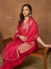 Women Ethnic Motifs Regular Kurta with Palazzos & With Dupatta